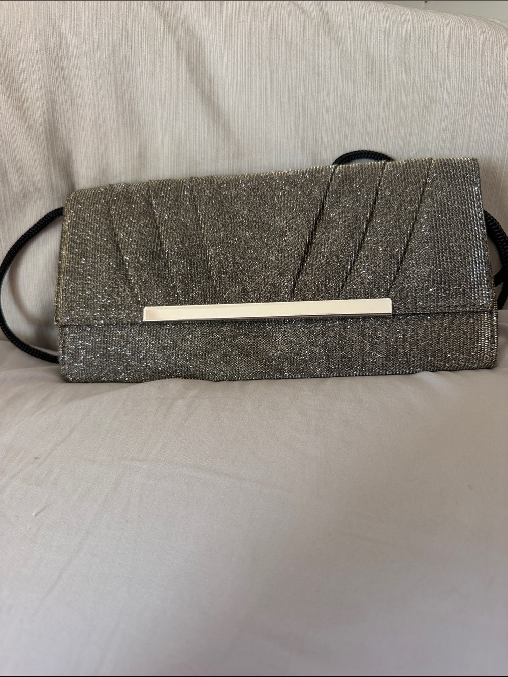 Sparkle Metallic Silver Evening Clutch